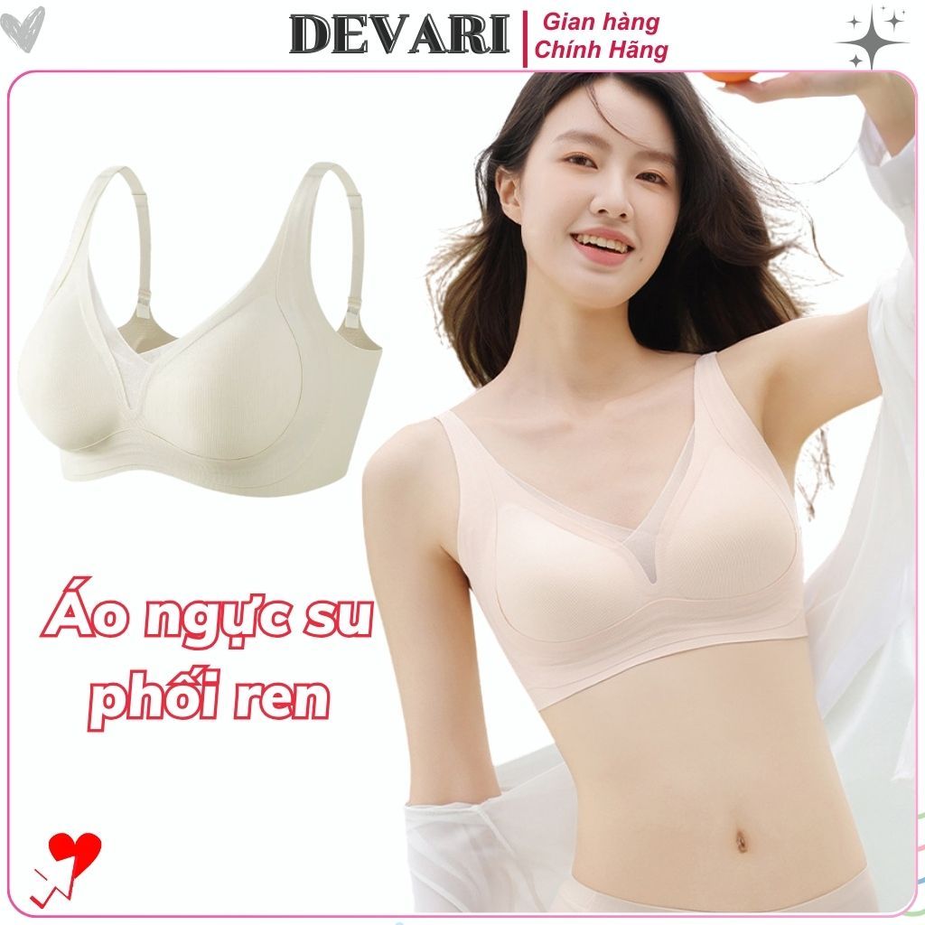 Áo ngực nữ su cao cấp mềm mịn thoáng mát đệm mút mỏng nhẹ gom ôm ngực tự nhiên gợi cảm DEVARI A2377