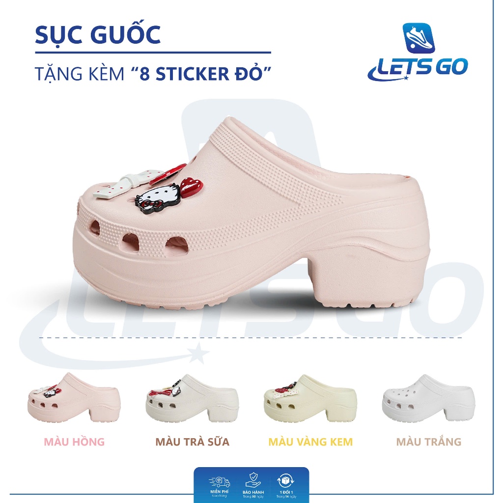Dép sục guốc không quai đế cao 7cm tặng kèm charm đáng iu TN_39 Giày dép hottrend shop