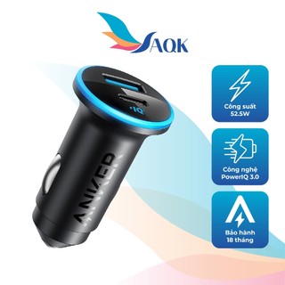 Cốc sạc xe hơi Anker Dual-Port High Speed 1USB 1Type-C 52.5W A2735 - Hàng chính hãng
