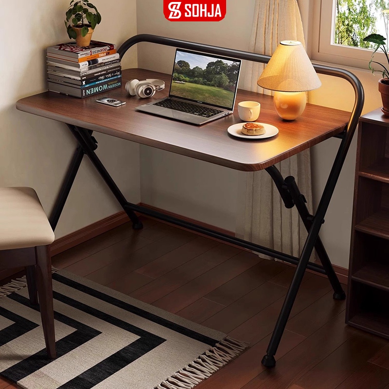 Bàn làm việc chân sắt, bàn học thông minh gấp gọn decor phòng - GM139