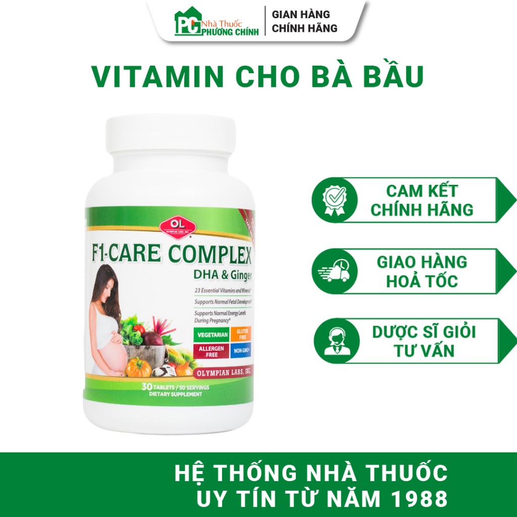 Vitamin Tổng Hợp Cho Bà Bầu Olympian Labs F1 Care Complex - Hỗ Trợ Tăng Cường Sức Khoẻ 30 Viên/Hộp