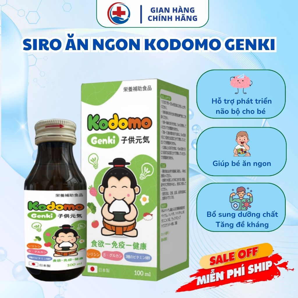 Siro Ăn Ngon KODOMO GENKI -Chính Hãng Nhật Bản, Giúp Bé Tăng Cân Kích Thích Ăn Ngon Tăng Đề Kháng