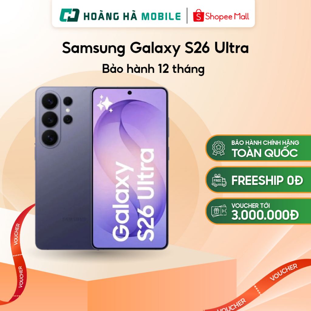 Điện thoại Samsung Galaxy S26 Ultra 12GB/16GB 6.7 inches, Snapdragon 8 Gen 5 Dynamic AMOLED 2X - Chính hãng