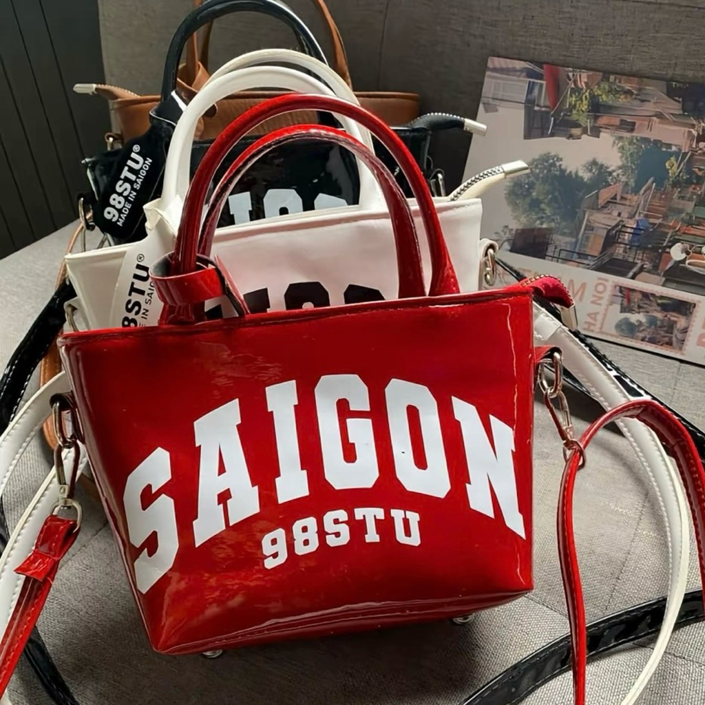 Túi đeo chéo nữ SAIGON 98STU da bóng có khóa miệng bền đẹp đúng mẫu thời trang xu hướng