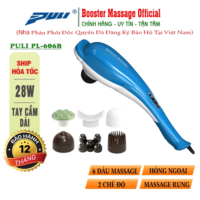 Máy Massage Cầm Tay Cá Heo Puli PL-606B - Giảm Đau Vai Gáy, Công Suất 28W, Thiết kế nhỏ gọn