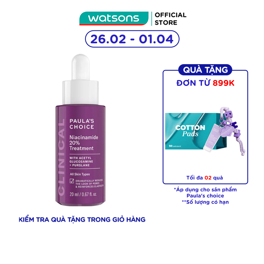 [Mã FMCGWAT83 giảm 10% đơn 600K] Tinh Chất Thu Nhỏ Lỗ Chân Lông Paula'S Choice Clinical Niacinamide 