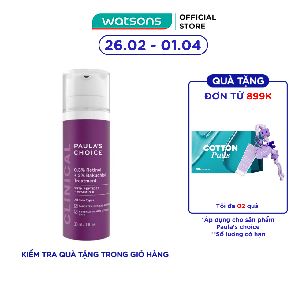 Kem Dưỡng Da Paula's Choice 0.3% Retinol + 2% Bakuchiol Treatment 30ml
