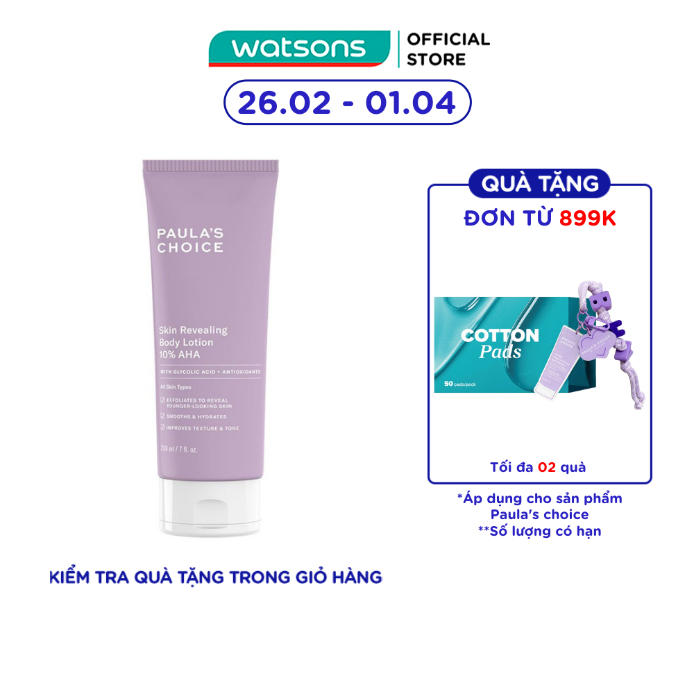 Kem Dưỡng Thể Paula's Choice Skin Revealing Body Lotion 10% AHA Tẩy Tế Bào Dịu Nhẹ 210ml