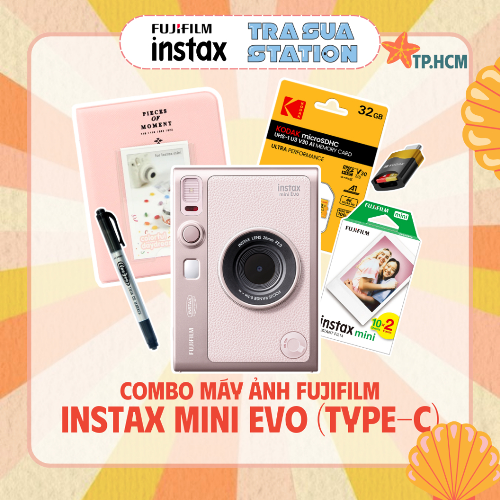 Fujifilm Instax Mini Evo - Máy chụp ảnh lấy ngay kết hợp in ảnh bằng điện thoại - BH 1 năm