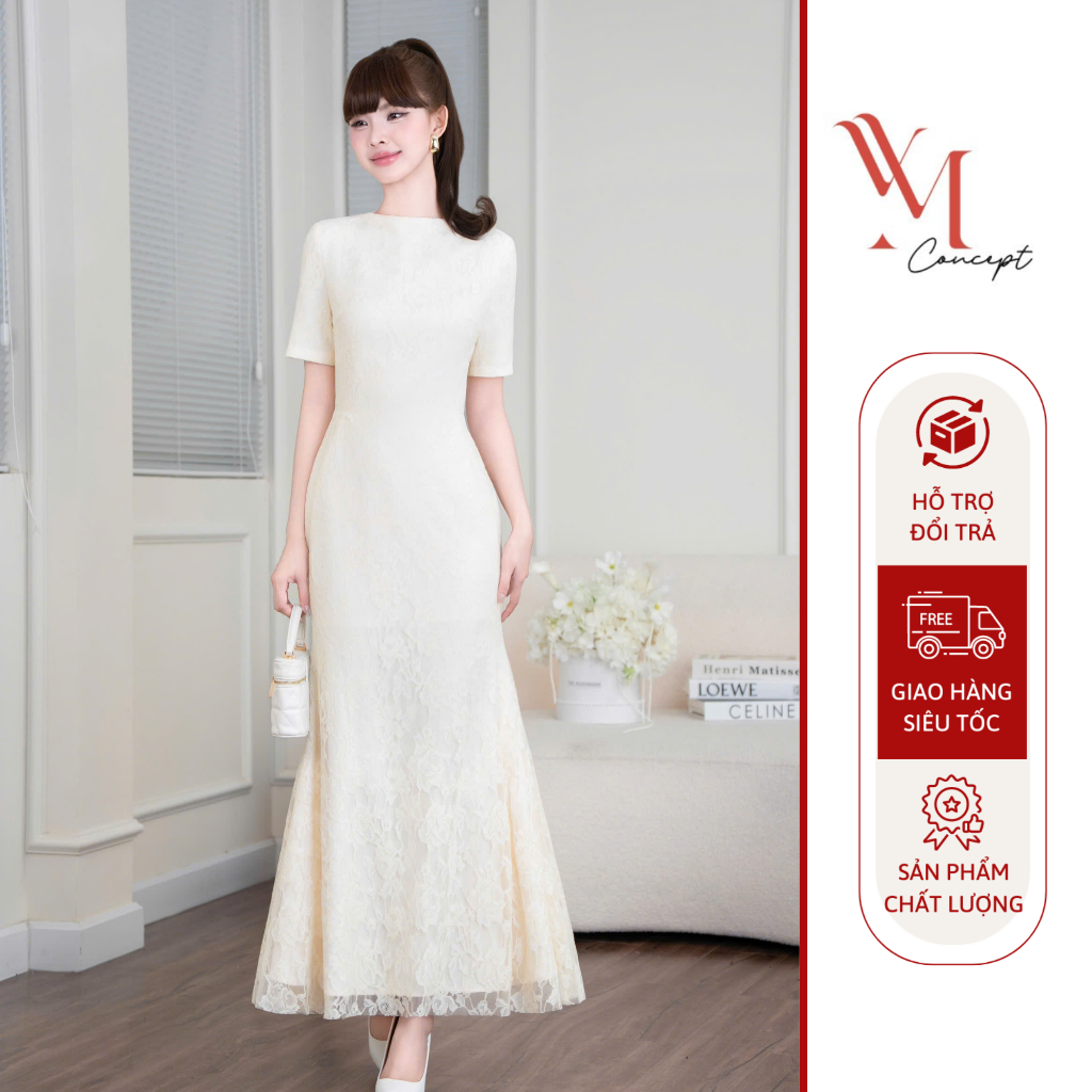 YM Concept Đầm Body Đuôi Cá Cổ Tròn - Váy Ôm Sát Quyến Rũ Dự Sự Kiện D1600