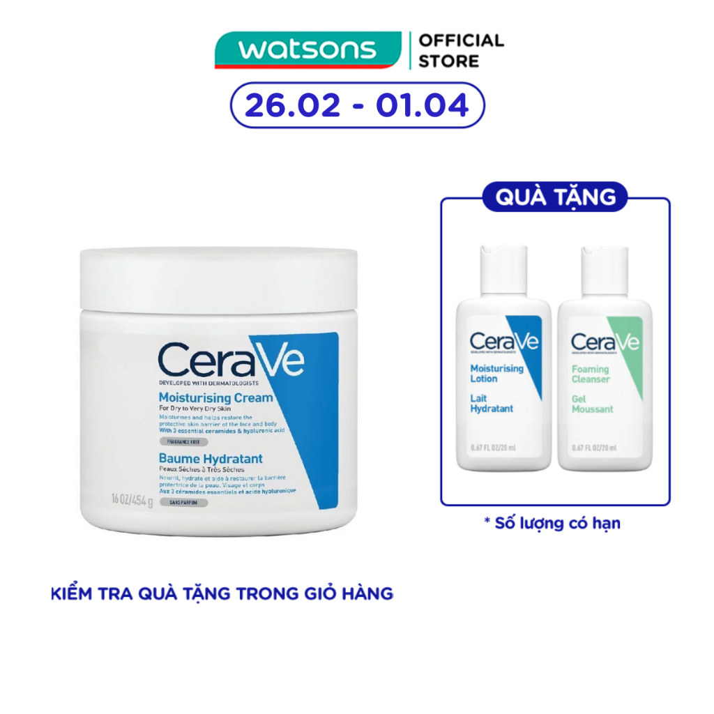 Kem Dưỡng Ẩm CeraVe Moisturising Cream Dành Cho Da Khô 454g