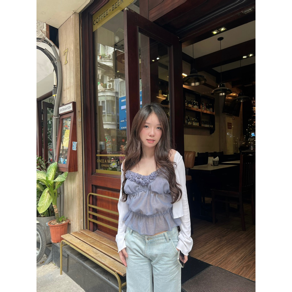 LIBEROSIS - Áo hai dây viền bèo NANCY TOP | BigBuy360 - bigbuy360.vn