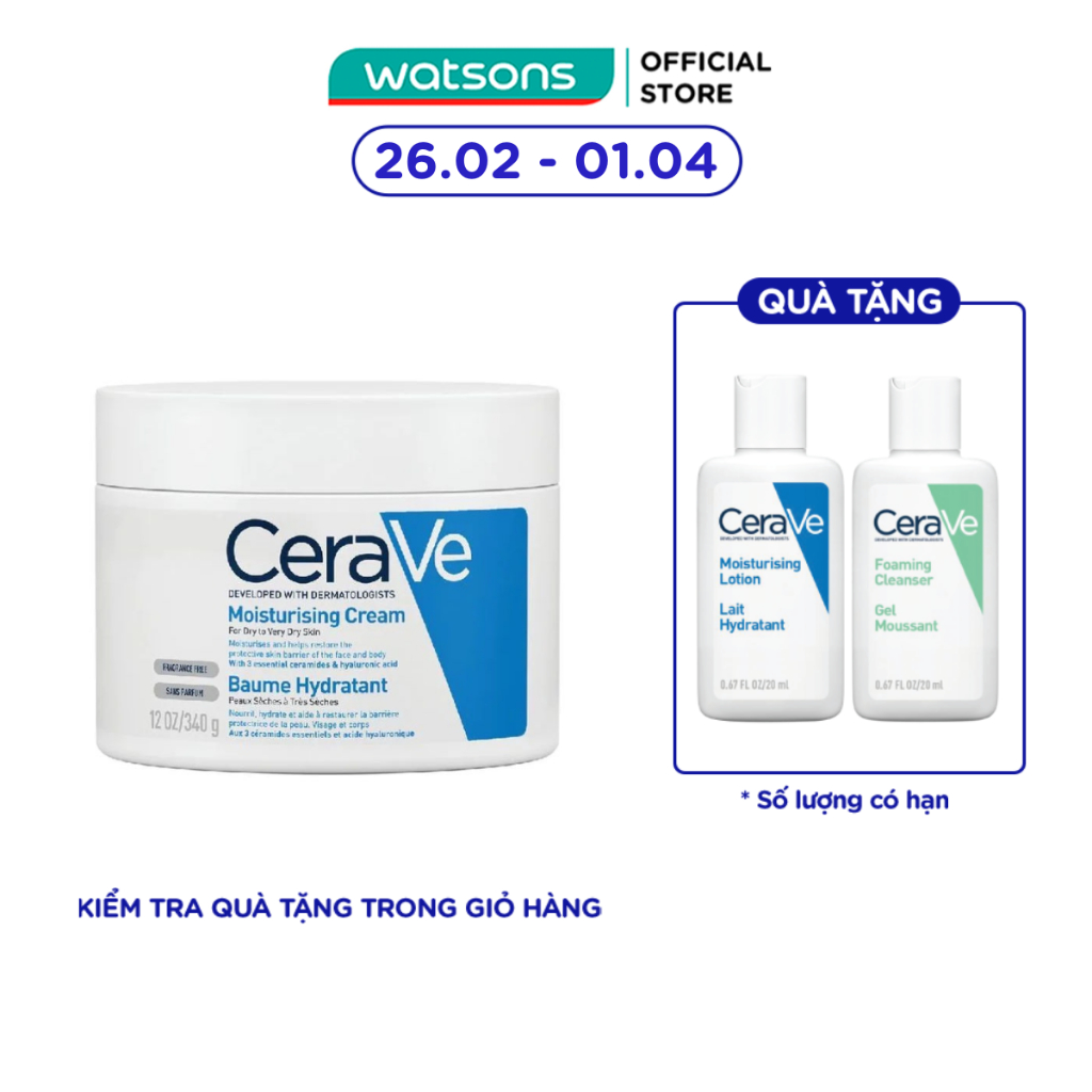 Kem Dưỡng Ẩm CeraVe Moisturising Cream Dành Cho Da Khô 340g