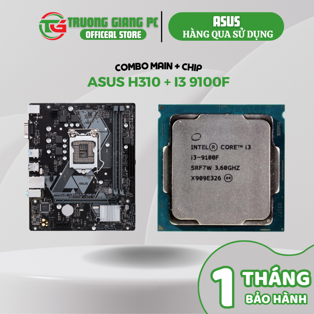[HÀNG QUA SỬ DỤNG] BỘ MÁY TÍNH THÁO NET MAIN ASUS H310M-F + I3 9100F + RAM 8GB BẢO HÀNH 1 THÁNG CÓ F