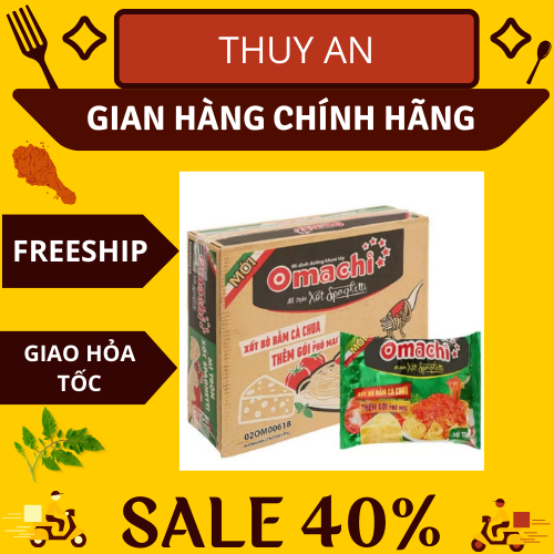 Thùng 30gói mì trộn Omachi,trộn xốt spaghetti