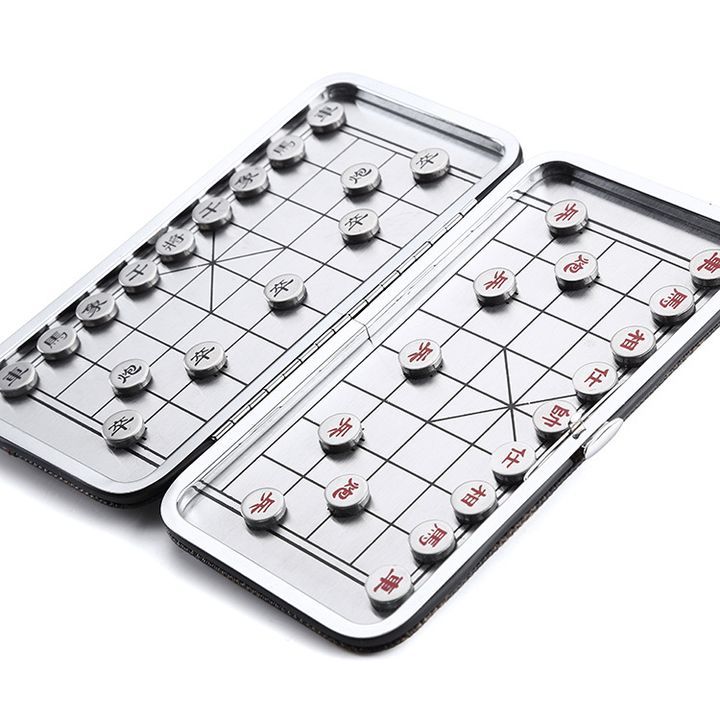Bàn cờ tướng gấp gọn mini, quân cờ nam châm tinh xảo
