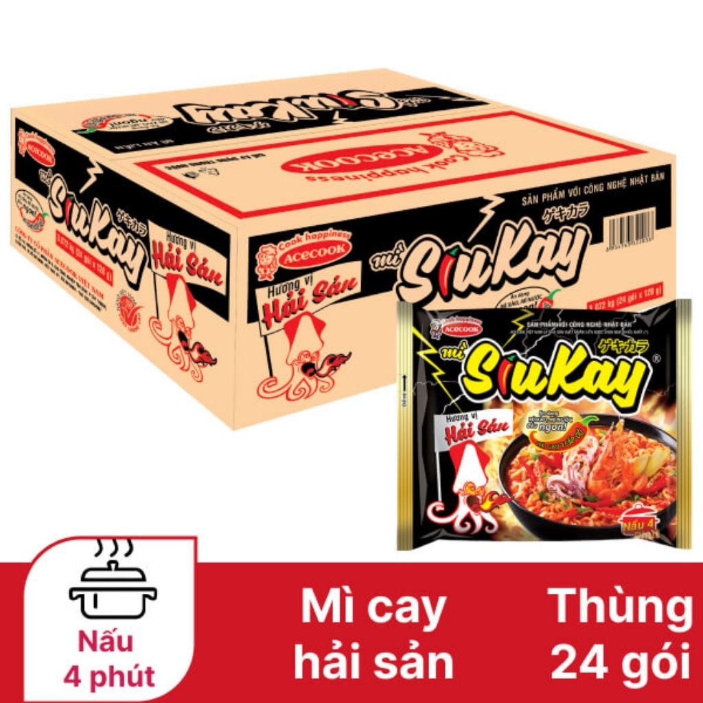 Mì SiuKay hải sản 1 thùng 24 gói 128g
