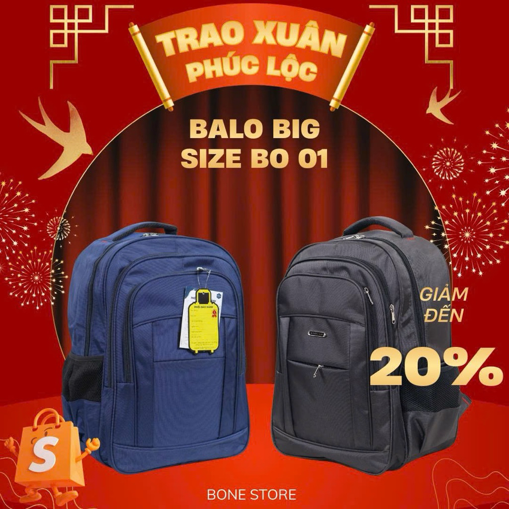 Balo du lịch, cỡ to 53cm*35cm, nhiều ngăn tiện lợi, bảo hành 2 năm