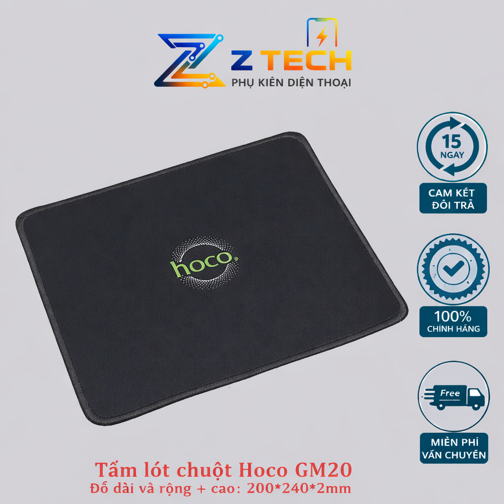 🖱 Tấm Lót Chuột Hoco GM20 - Chống Trơn Trượt, Êm Ái & Bền Bỉ 🖱