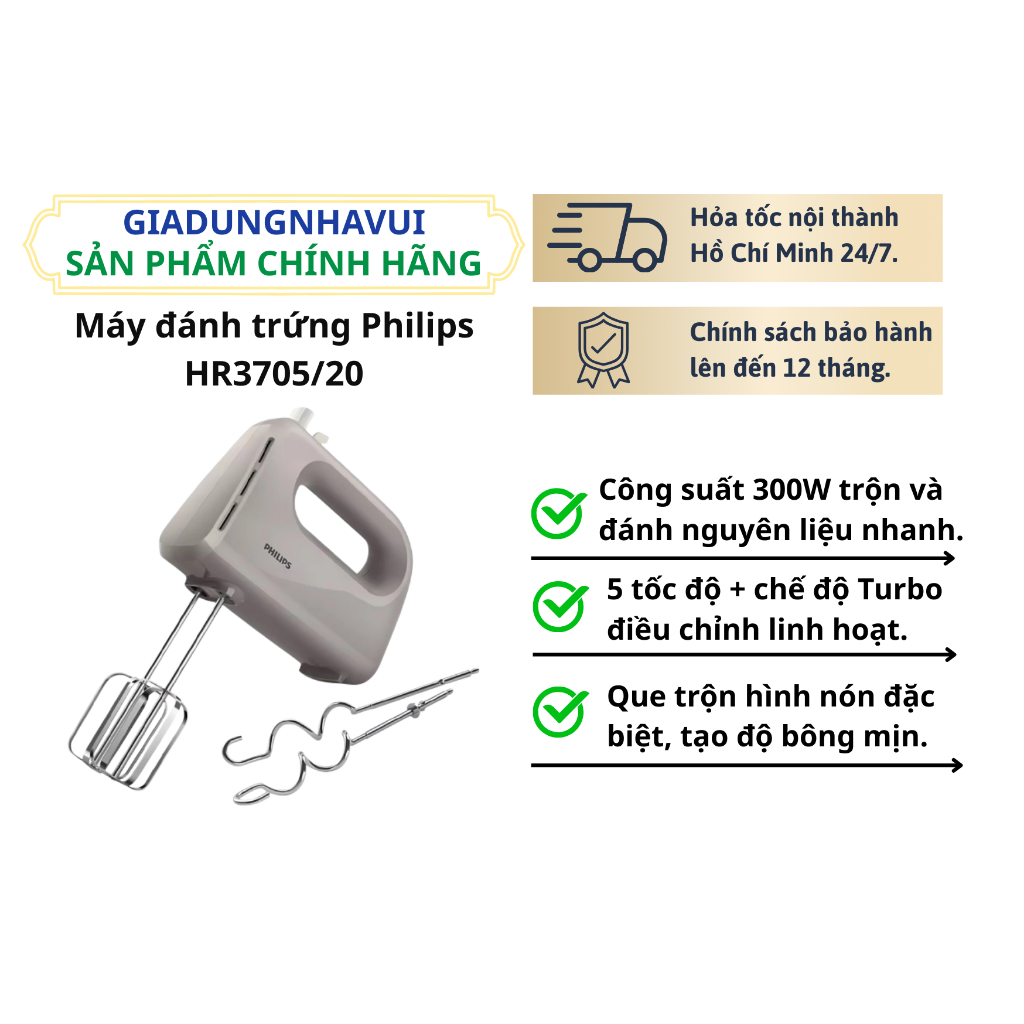 Máy đánh trứng Philips HR3705/20
