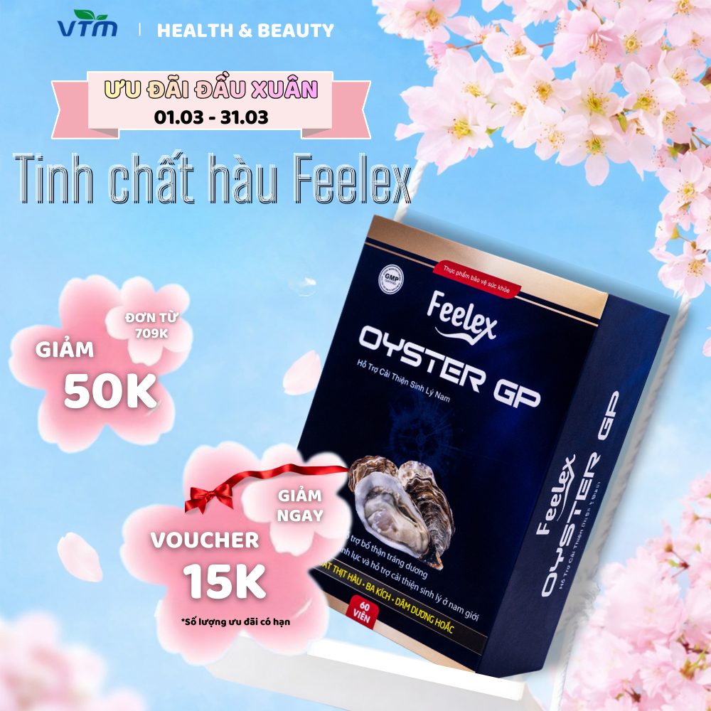 Tinh chất hàu biển cao cấp Feelex Oyster GP tăng cường sức khỏe nam giới - hộp 60 viên
