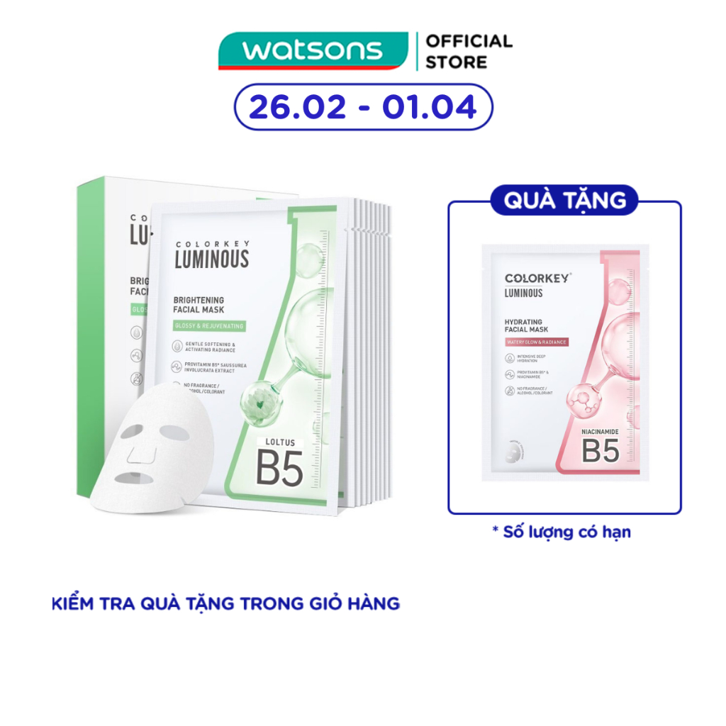 Mặt Nạ Colorkey Luminous Brightening 25ml x 10pcs