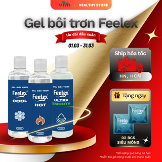 Gel bôi trơn Feelex Lubricant 250ml – siêu trơn, ấm lạnh đa cảm giác, nhiều mùi hương dễ chịu