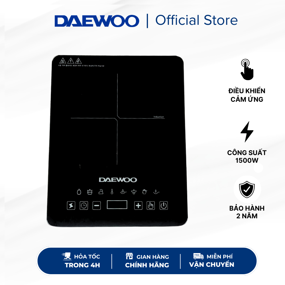 [Chính Hãng] Bếp từ đơn Daewoo DWI-1505B - 1500W - 8 chế độ nấu - Mặt kính cường lực BH 2 năm