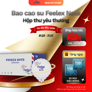Bao cao su Feelex Note ultrathin siêu mỏng, dạng hộp thư yêu thương, nhiều gel bôi trơn - hộp 10 chiếc