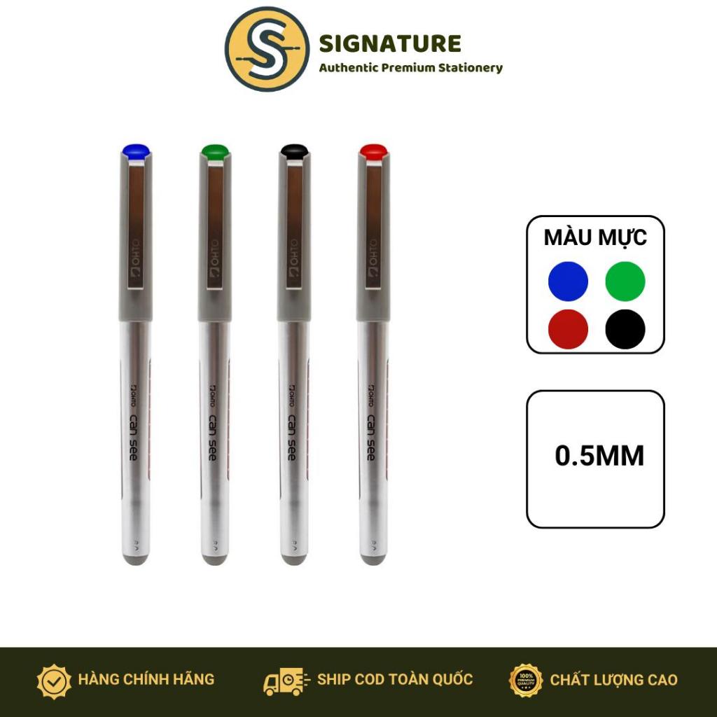 Bút gel kháng nước OHTO Pigment Cansee CFR - 155CSN 0.5MM - Đầu Bi Gốm Ceramic Ball, Mực Pigment Gốc