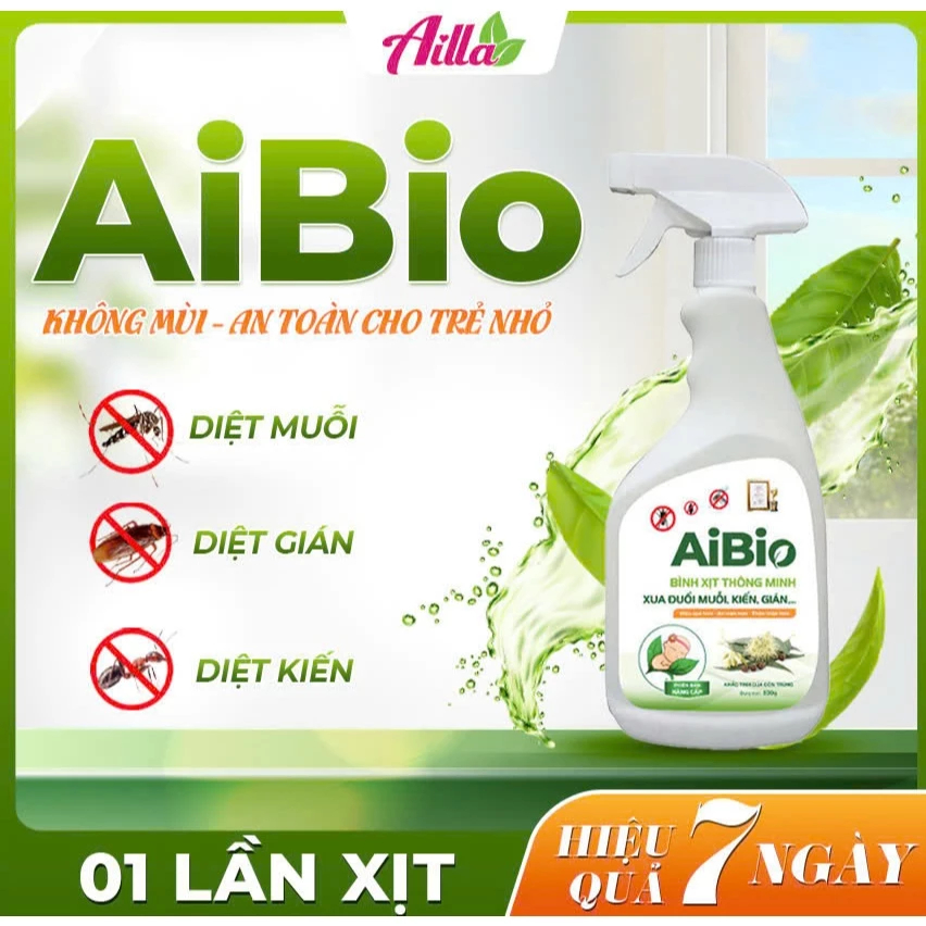 Bình Xịt Aibio Xua Đuổi Muỗi, Kiến, Gián, Hiệu Quả Nhanh Chóng, An Toàn Với Người Sử Dụng