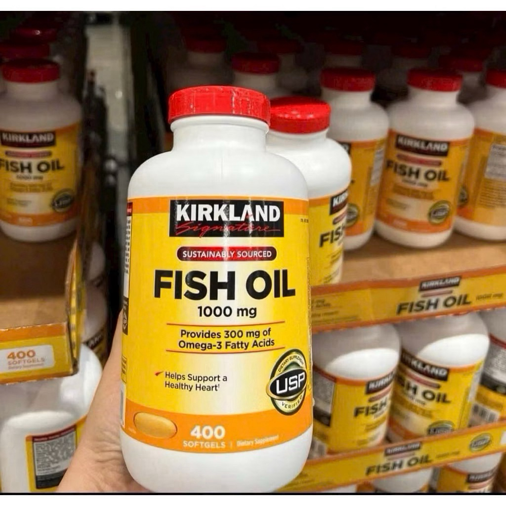 🐠🐬[HSD 07/2027] Dầu cá KIRKLAND Omega-3 FISH OIL 1000mg của Mỹ 400 viên🐟🐟