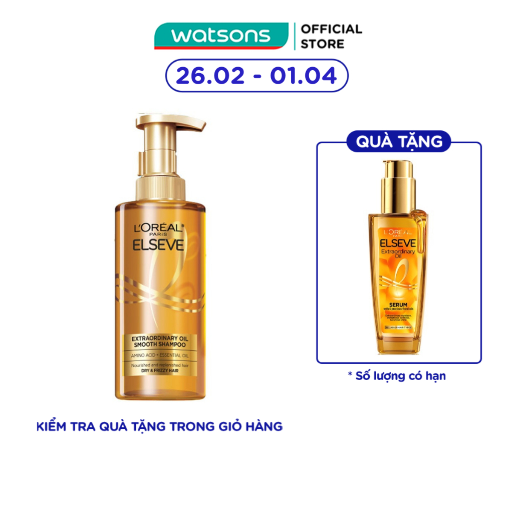 Dầu Gội L'oreal Paris Extraordinary Oil Shampoo Dưỡng Tóc Suôn Mượt 440ml
