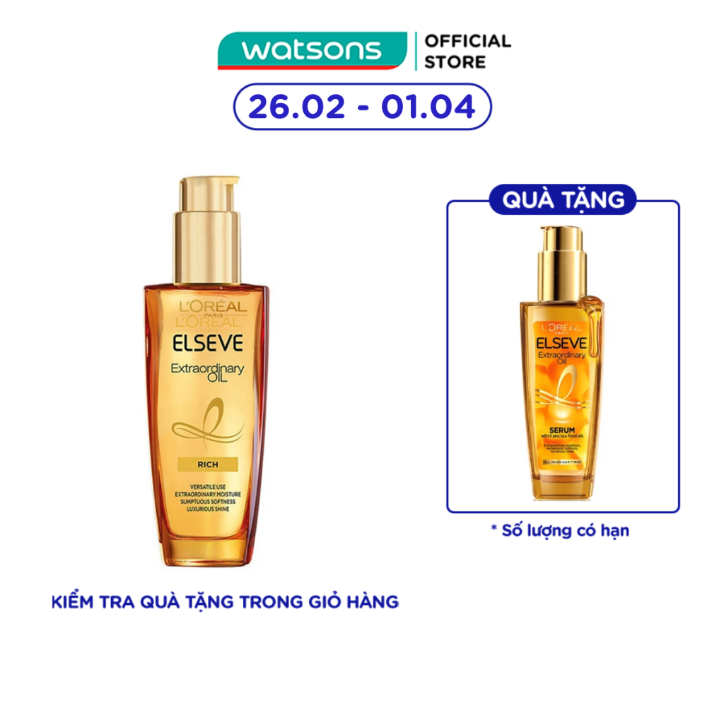 Dầu Dưỡng L'Oreal Paris Dưỡng Tóc Suôn Mượt Bồng Bềnh 100ml