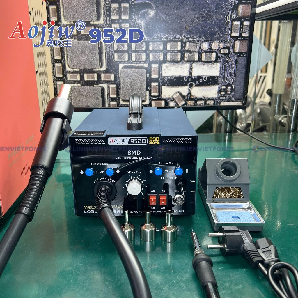 Trạm Aojiw 2in1 952D , máy khò hàn 2in1