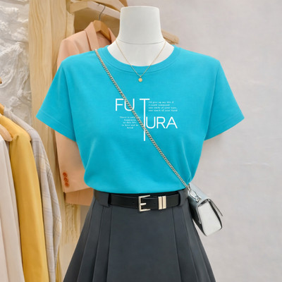Áo phông nữ dáng vừa NA01 màu xanh ngọc nhiều mẫu chất thun cotton Loza G0442