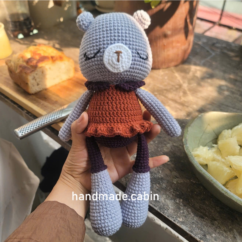 Gấu ngủ móc len handmade | Milk Cotton 125gr