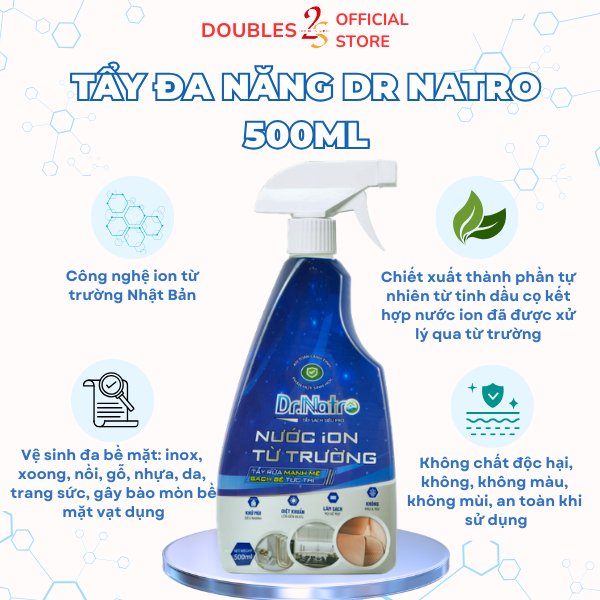 Tẩy đa năng Dr Natro 500ML công nghệ ion từ trường siêu sạch mọi vết bẩn | DOUBLES 2SSHOP