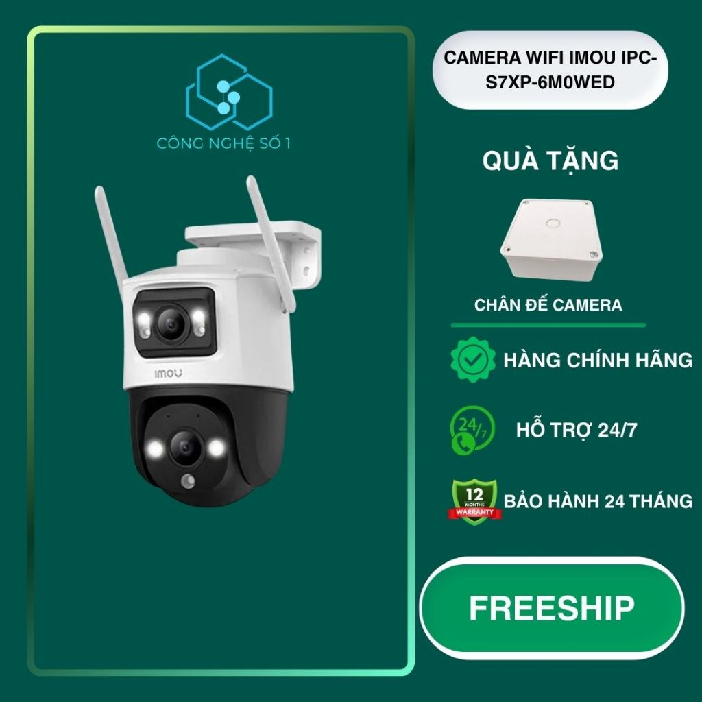 Camera Wifi iMOU Cruiser Dual 6MP IPC-S7XP-6M0WED Xoay 360 Ngoài Trời