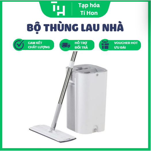Bộ Thùng Lau Nhà GOSO Plus + 2 Miếng lau sợi thủy tinh (TH519)