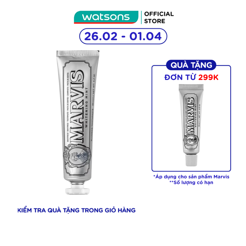 Kem Đánh Răng Marvis Whitening Mint 85ml