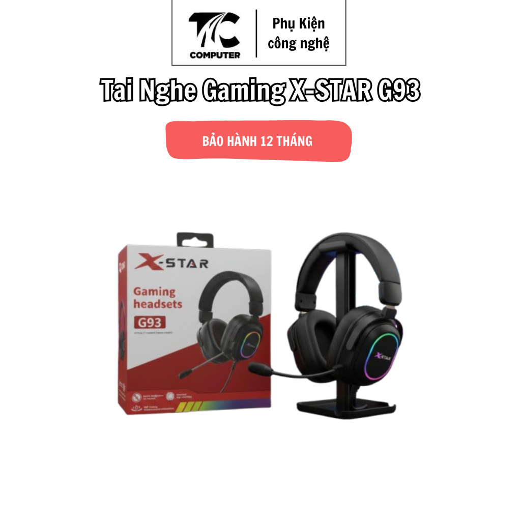 Tai Nghe Chụp Gaming XSTAR G93 RGB  Usb Sống Động Có Mic Chống Ồn, XSTAR Tai Nghe Chính Hãng
