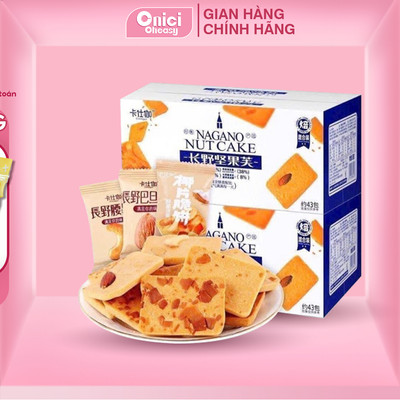 Bánh quy giòn hạnh nhân, hạt điều mix hạt dinh dưỡng Bếp Của Mẹ Onici Thùng 40 - 43 cái