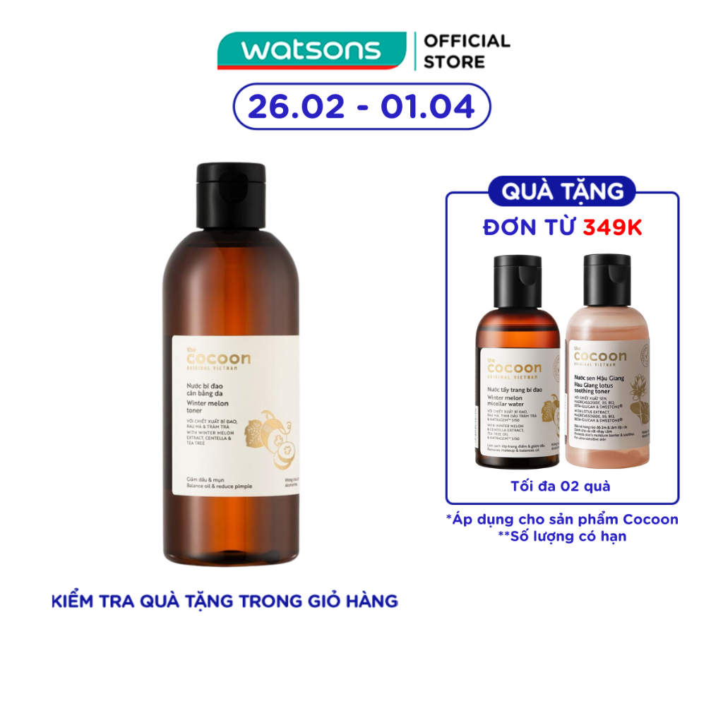 Nước Cân Bằng Da Cocoon Winter Melon Toner Bí Đao 310ml