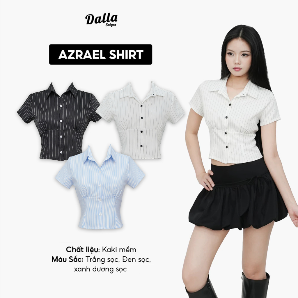 DALLA Áo sơ mi phom ngắn nhún ngực (SM18) Azrael Shirt