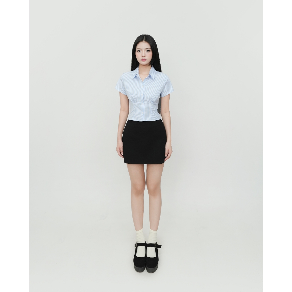 DALLA Áo sơ mi phom ngắn nhún ngực (SM18) Azrael Shirt | BigBuy360 - bigbuy360.vn