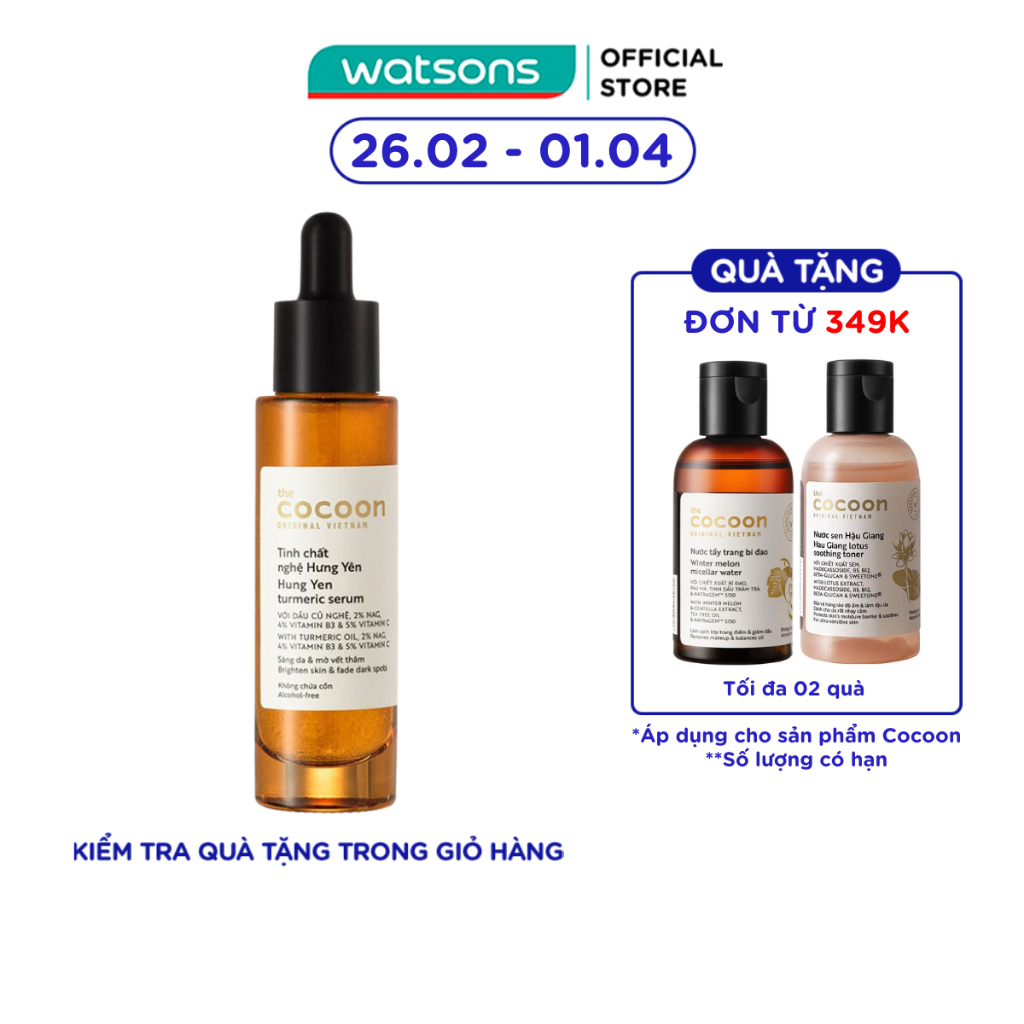 Tinh Chất Nghệ Hưng Yên Cocoon Turmeric Serum Sáng Da & Mờ Vết Thâm 30ml