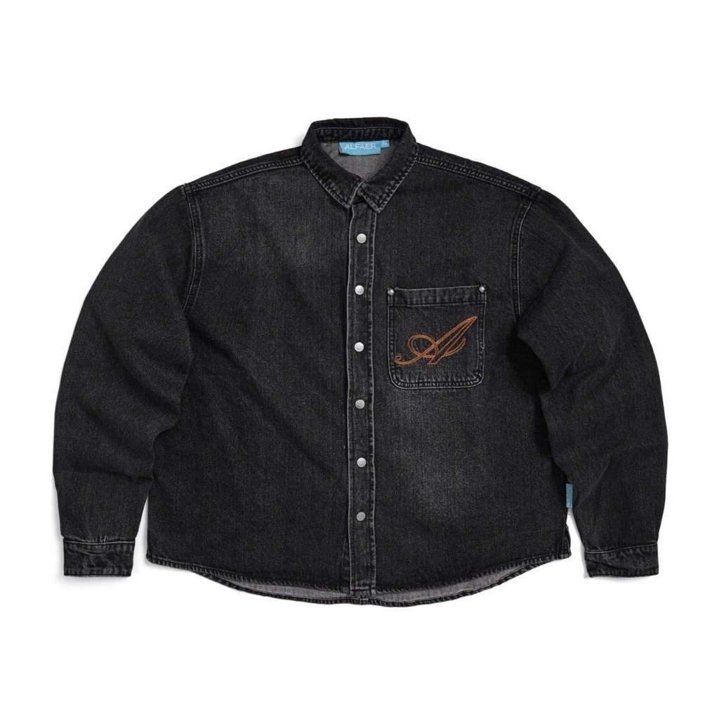ÁO ALFAER AUBERT DENIM SHIRT - WASHED DENIM