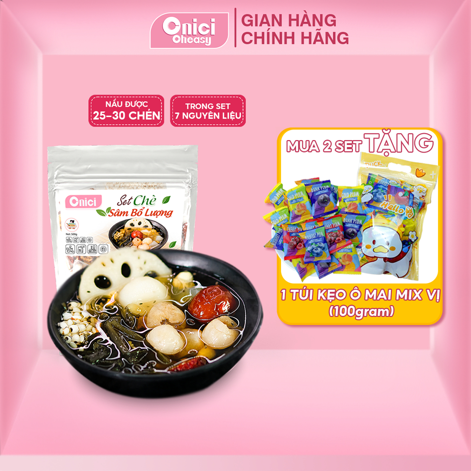 Set chè sâm bổ lượng (Set lớn 30 Chén) Bếp của mẹ Onici