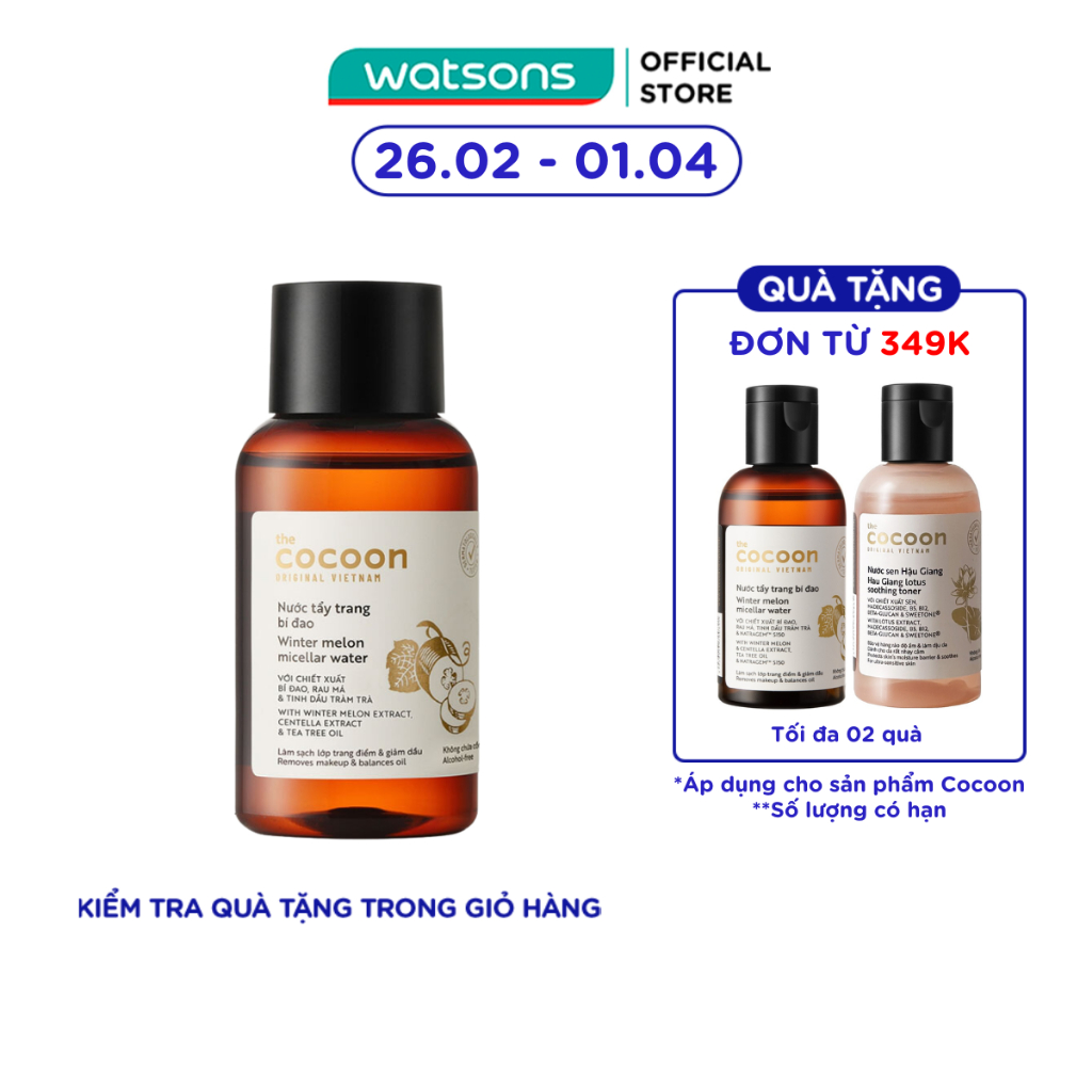 Nước Tẩy Trang Cocoon Winter Melon Bí Đao Làm Sạch Da Và Giảm Dầu 140ml